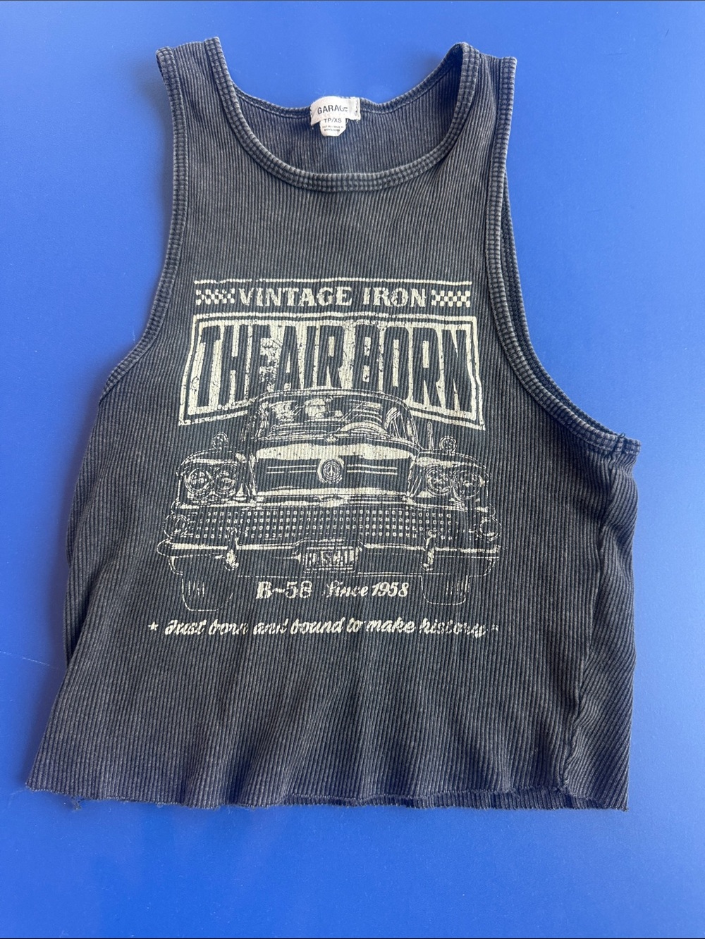 Vintage Iron 'Heir Born' Graphic Tank Top - Black Garage XS